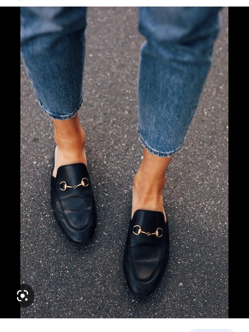 Authentic Gucci Princetown Black Leather Horsebit Slip-On Mules loafers 39, 8.5